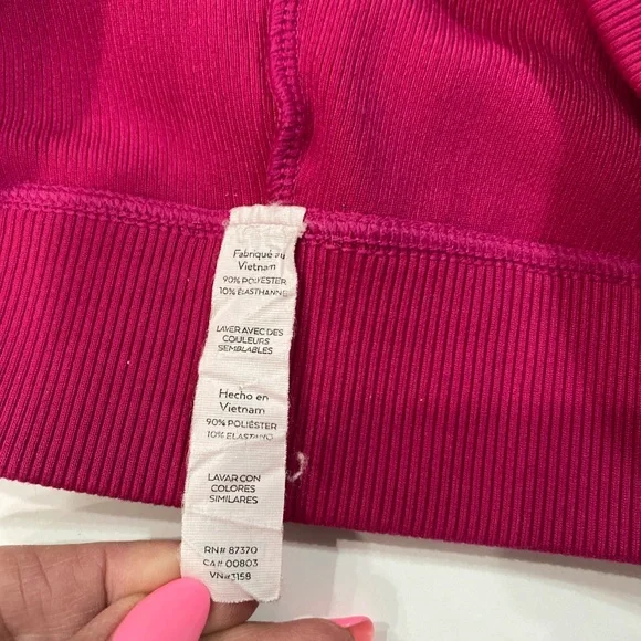 Alo yoga pink magenta crush sports bra xs biker shorts s 2 pc set - Picture 6 of 13